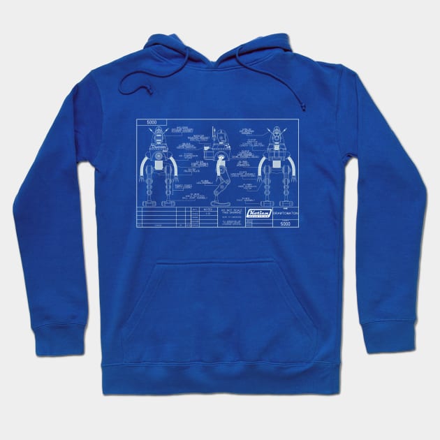 Drawtomaton-5000 Blueprint Hoodie by KotienIndustries